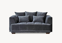 Aluxo Gramercy Luxury Sofa in Steel Velvet - Elegant Design, Plush Comfort & Durable Quality - UK Luxury Furniture