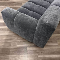 Harlem Steel Velvet Sofa Range - Luxurious Deep Channel Stitching & Soft Textured Boucle Fabric - UK Luxury Furniture