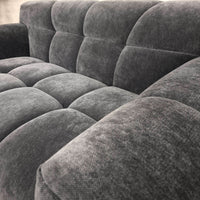 Harlem Steel Velvet Sofa Range - Luxurious Deep Channel Stitching & Soft Textured Boucle Fabric - UK Luxury Furniture
