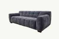 Harlem Steel Velvet Sofa Range - Luxurious Deep Channel Stitching & Soft Textured Boucle Fabric - UK Luxury Furniture