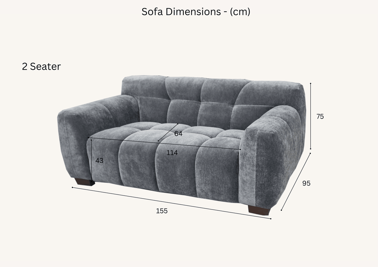 Harlem Steel Velvet Sofa Range - Luxurious Deep Channel Stitching & Soft Textured Boucle Fabric - UK Luxury Furniture