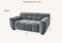 Harlem Steel Velvet Sofa Range - Luxurious Deep Channel Stitching & Soft Textured Boucle Fabric - UK Luxury Furniture