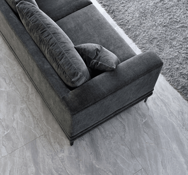 Aluxo Lenox Mid-Century Velvet Sofa in Steel - Timeless Design & Luxurious Comfort - UK Luxury Furniture