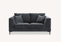 Aluxo Lenox Mid-Century Velvet Sofa in Steel - Timeless Design & Luxurious Comfort - UK Luxury Furniture