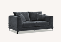 Aluxo Lenox Mid-Century Velvet Sofa in Steel - Timeless Design & Luxurious Comfort - UK Luxury Furniture