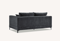 Aluxo Lenox Mid-Century Velvet Sofa in Steel - Timeless Design & Luxurious Comfort - UK Luxury Furniture