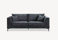 Aluxo Lenox Mid-Century Velvet Sofa in Steel - Timeless Design & Luxurious Comfort - UK Luxury Furniture