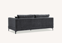 Aluxo Lenox Mid-Century Velvet Sofa in Steel - Timeless Design & Luxurious Comfort - UK Luxury Furniture