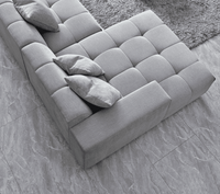 Aluxo Leonard Left Hand Corner Sofa in Cloudy Grey Boucle - Modular Design & Plush Comfort - UK Luxury Furniture