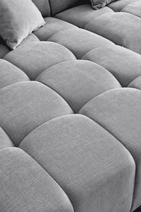 Aluxo Leonard Left Hand Corner Sofa in Cloudy Grey Boucle - Modular Design & Plush Comfort - UK Luxury Furniture