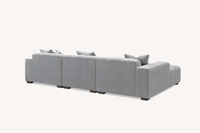 Aluxo Leonard Left Hand Corner Sofa in Cloudy Grey Boucle - Modular Design & Plush Comfort - UK Luxury Furniture