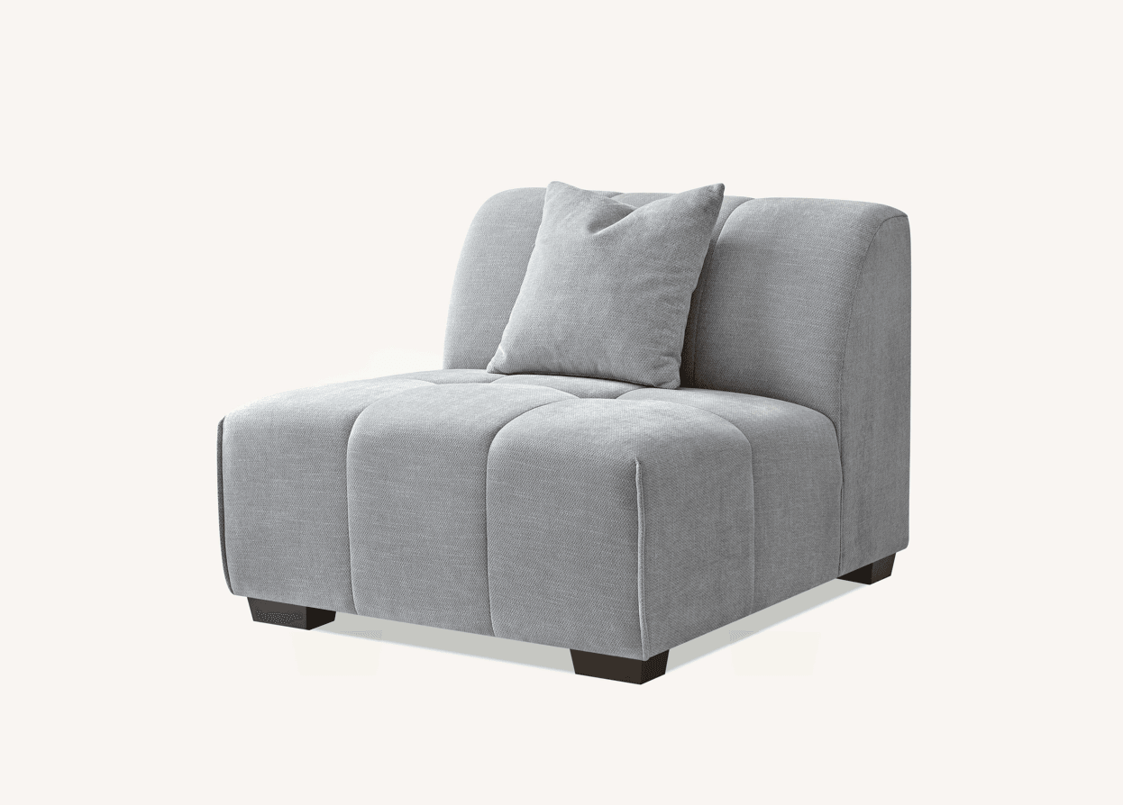 Aluxo Leonard Left Hand Corner Sofa in Cloudy Grey Boucle - Modular Design & Plush Comfort - UK Luxury Furniture