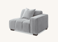 Aluxo Leonard Left Hand Corner Sofa in Cloudy Grey Boucle - Modular Design & Plush Comfort - UK Luxury Furniture