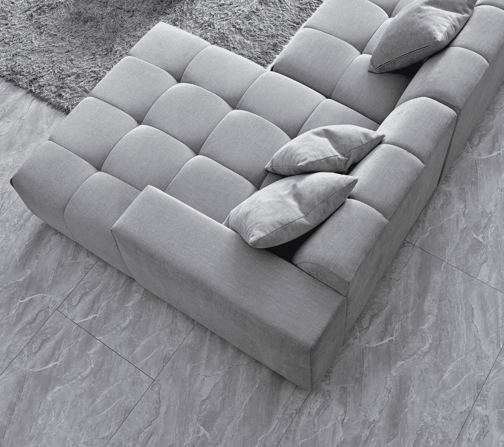 Leonard Right Hand Corner Sofa in Cloudy Grey Boucle with Modular Sections & Plush Cushions - UK Luxury Furniture