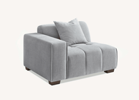 Leonard Right Hand Corner Sofa in Cloudy Grey Boucle with Modular Sections & Plush Cushions - UK Luxury Furniture