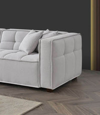 Aluxo Murray 3-Seater Sofa in Luxurious Putty Boucle Fabric with Chesterfield Design - UK Luxury Furniture