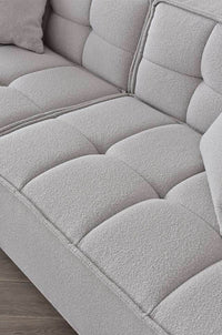 Aluxo Murray 3-Seater Sofa in Luxurious Putty Boucle Fabric with Chesterfield Design - UK Luxury Furniture