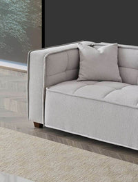Aluxo Murray 3-Seater Sofa in Luxurious Putty Boucle Fabric with Chesterfield Design - UK Luxury Furniture