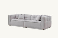 Aluxo Murray 3-Seater Sofa in Luxurious Putty Boucle Fabric with Chesterfield Design - UK Luxury Furniture