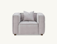 Aluxo Murray 3-Seater Sofa in Luxurious Putty Boucle Fabric with Chesterfield Design - UK Luxury Furniture