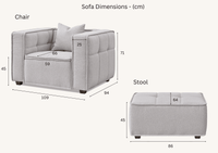 Aluxo Murray 3-Seater Sofa in Luxurious Putty Boucle Fabric with Chesterfield Design - UK Luxury Furniture