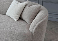 Luxurious Nolita Boucle Teddy 3-Seater Sofa & Accent Chair - Organic Curved Design in Neutral Colours - UK Luxury Furniture