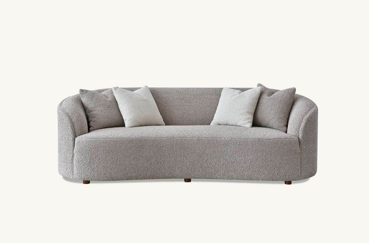Luxurious Nolita Boucle Teddy 3-Seater Sofa & Accent Chair - Organic Curved Design in Neutral Colours - UK Luxury Furniture