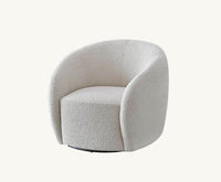 Luxurious Nolita Boucle Teddy 3-Seater Sofa & Accent Chair - Organic Curved Design in Neutral Colours - UK Luxury Furniture