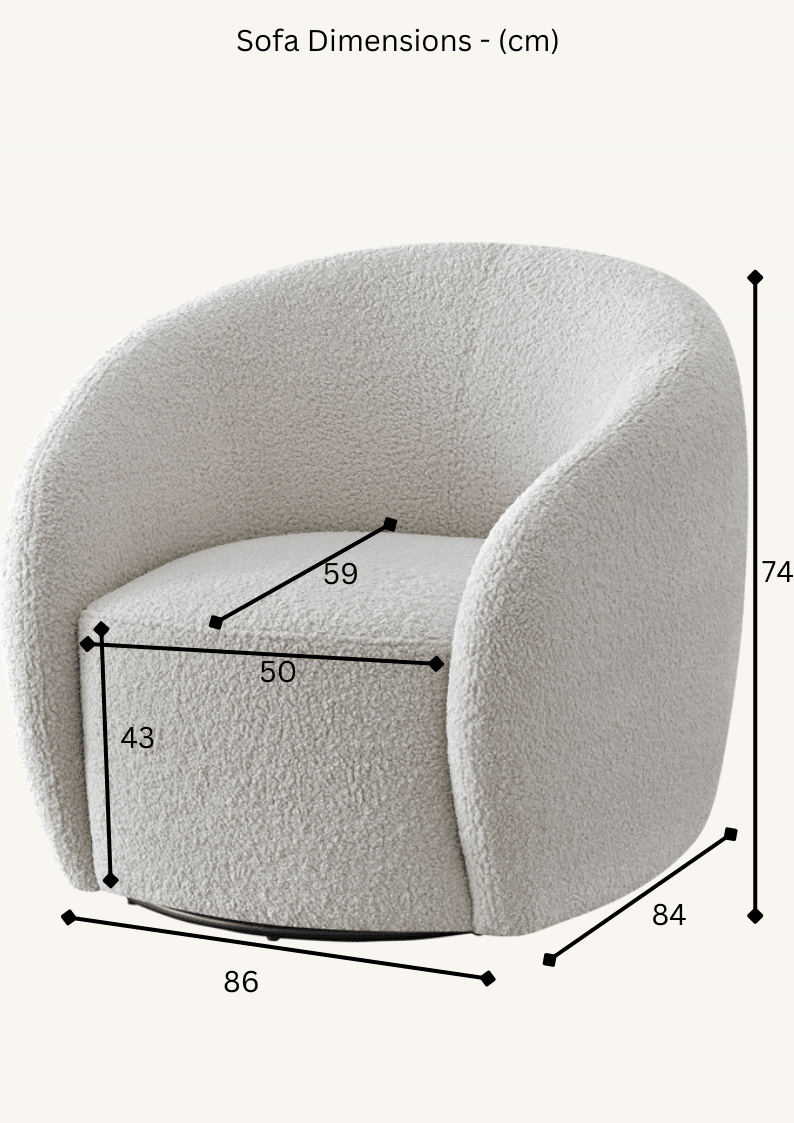 Luxurious Nolita Boucle Teddy 3-Seater Sofa & Accent Chair - Organic Curved Design in Neutral Colours - UK Luxury Furniture
