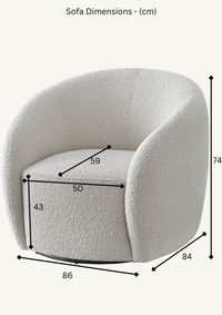 Luxurious Nolita Boucle Teddy 3-Seater Sofa & Accent Chair - Organic Curved Design in Neutral Colours - UK Luxury Furniture