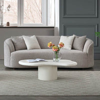 Luxurious Nolita Boucle Teddy 3-Seater Sofa & Accent Chair - Organic Curved Design in Neutral Colours - UK Luxury Furniture