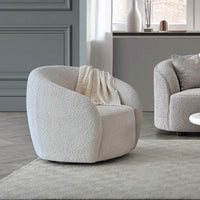 Luxurious Nolita Boucle Teddy 3-Seater Sofa & Accent Chair - Organic Curved Design in Neutral Colours - UK Luxury Furniture