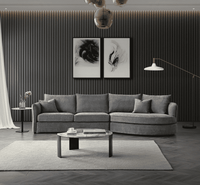Luxurious Aluxo Rubin Corner Chaise Sofa in Charcoal Boucle for Modern Interiors - UK Luxury Furniture