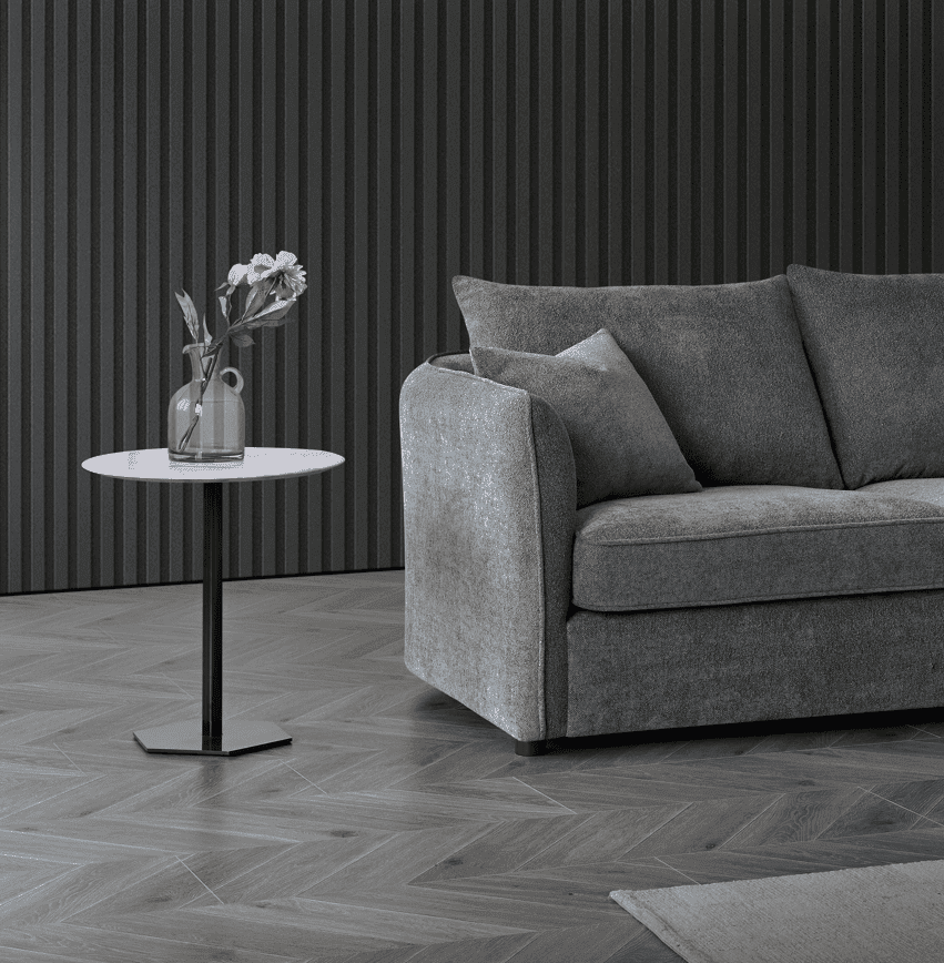 Luxurious Aluxo Rubin Corner Chaise Sofa in Charcoal Boucle for Modern Interiors - UK Luxury Furniture