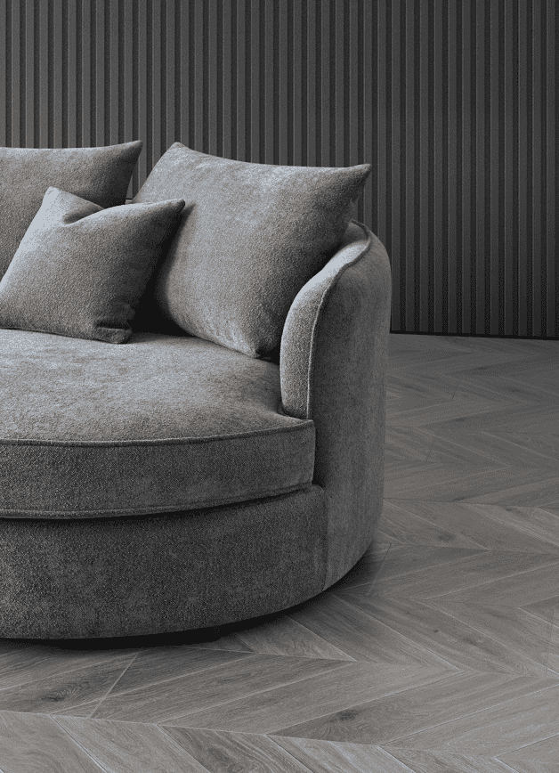 Luxurious Aluxo Rubin Corner Chaise Sofa in Charcoal Boucle for Modern Interiors - UK Luxury Furniture