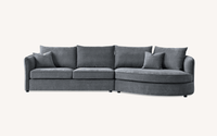 Luxurious Aluxo Rubin Corner Chaise Sofa in Charcoal Boucle for Modern Interiors - UK Luxury Furniture