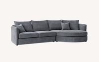 Luxurious Aluxo Rubin Corner Chaise Sofa in Charcoal Boucle for Modern Interiors - UK Luxury Furniture