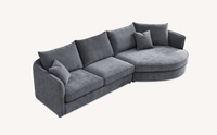 Luxurious Aluxo Rubin Corner Chaise Sofa in Charcoal Boucle for Modern Interiors - UK Luxury Furniture
