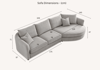 Luxurious Aluxo Rubin Corner Chaise Sofa in Charcoal Boucle for Modern Interiors - UK Luxury Furniture