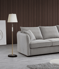 Aluxo Rubin Curved Corner Chaise Sofa in Pebble Boucle - Luxe Comfort Design for Modern Interiors - UK Luxury Furniture