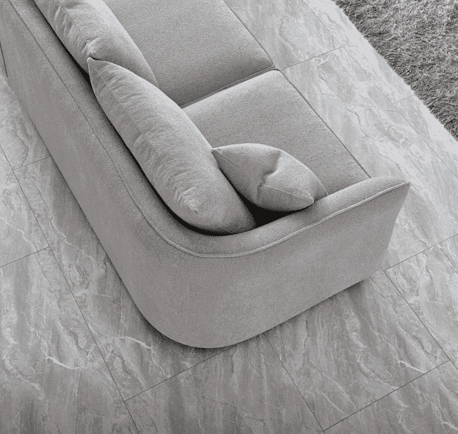 Aluxo Rubin Curved Corner Chaise Sofa in Pebble Boucle - Luxe Comfort Design for Modern Interiors - UK Luxury Furniture