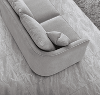 Aluxo Rubin Curved Corner Chaise Sofa in Pebble Boucle - Luxe Comfort Design for Modern Interiors - UK Luxury Furniture