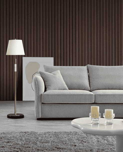 Aluxo Rubin Curved Corner Chaise Sofa in Pebble Boucle - Luxe Comfort Design for Modern Interiors - UK Luxury Furniture