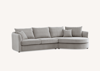Aluxo Rubin Curved Corner Chaise Sofa in Pebble Boucle - Luxe Comfort Design for Modern Interiors - UK Luxury Furniture