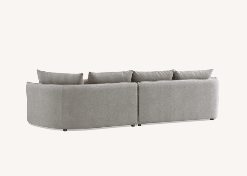 Aluxo Rubin Curved Corner Chaise Sofa in Pebble Boucle - Luxe Comfort Design for Modern Interiors - UK Luxury Furniture