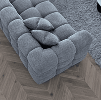 Aluxo Tribeca Corner Sofa - Premium Iron Boucle with Channel Stitching - UK Luxury Furniture