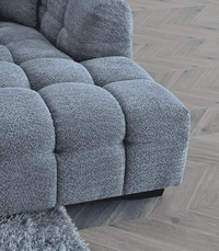 Aluxo Tribeca Corner Sofa - Premium Iron Boucle with Channel Stitching - UK Luxury Furniture