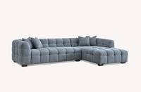 Aluxo Tribeca Corner Sofa - Premium Iron Boucle with Channel Stitching - UK Luxury Furniture