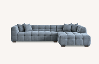 Aluxo Tribeca Corner Sofa - Premium Iron Boucle with Channel Stitching - UK Luxury Furniture