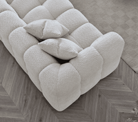 Aluxo Tribeca Right Hand Corner Sofa in Oatmeal Boucle Fabric - Luxurious Comfort & Style - UK Luxury Furniture